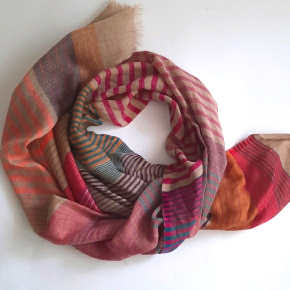 Womens Colorful Striped Scarf